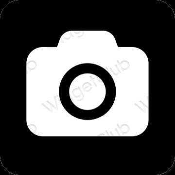 Estetyka czarny Camera ikony aplikacji