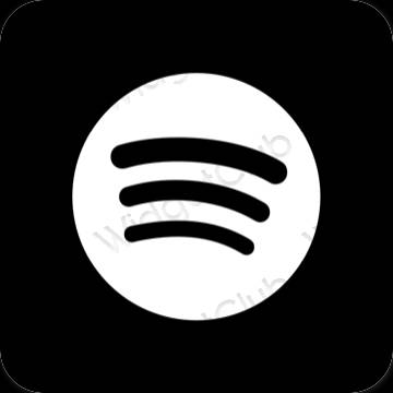 Ästhetisch Schwarz Spotify App-Symbole