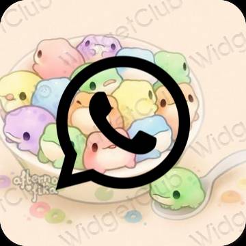 Estetico beige WhatsApp icone dell'app