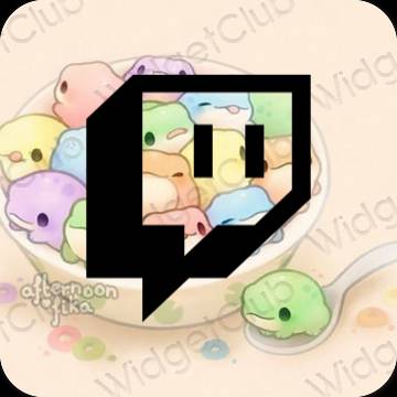 Estetico beige Twitch icone dell'app