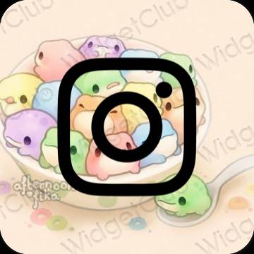 Esthétique beige Instagram icônes d'application