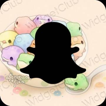 Estético bege snapchat ícones de aplicativos