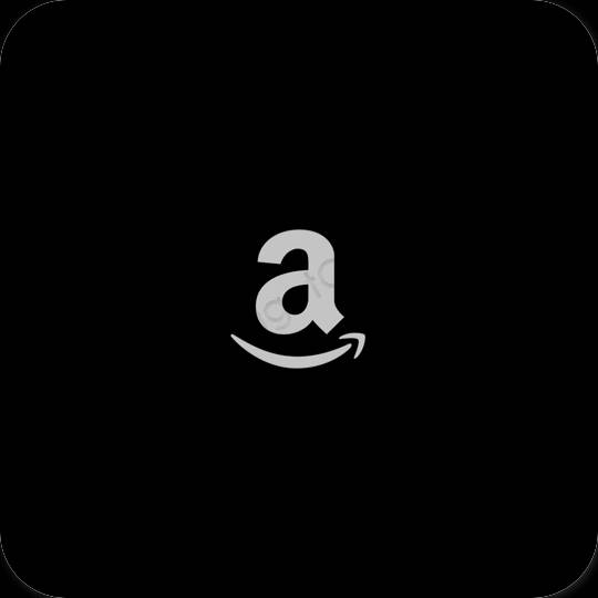 زیبایی شناسی سیاه Amazon آیکون های برنامه