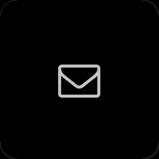 Ästhetisch Schwarz Mail App-Symbole