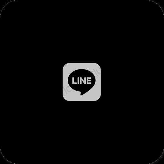 Aesthetic black LINE app icons