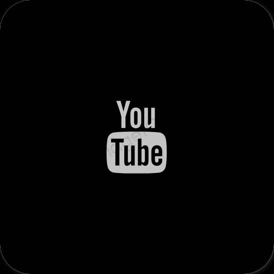 Ästhetisch Schwarz Youtube App-Symbole