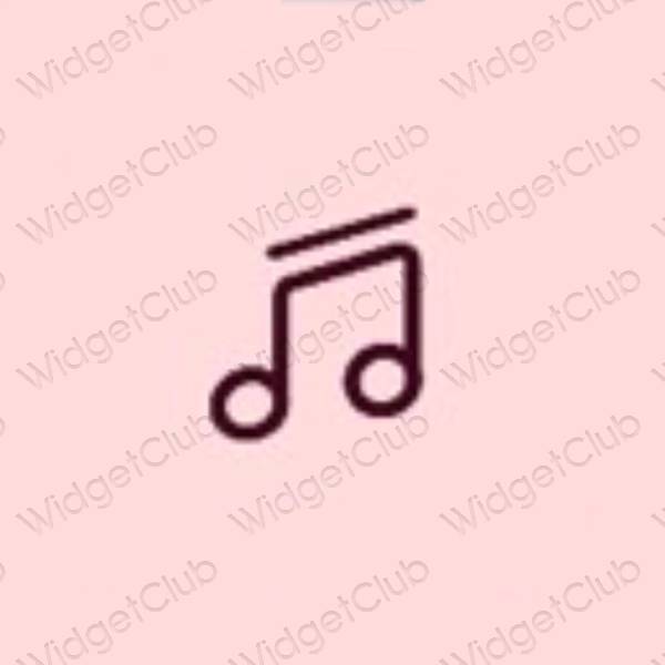 Estetyka różowy Music ikony aplikacji