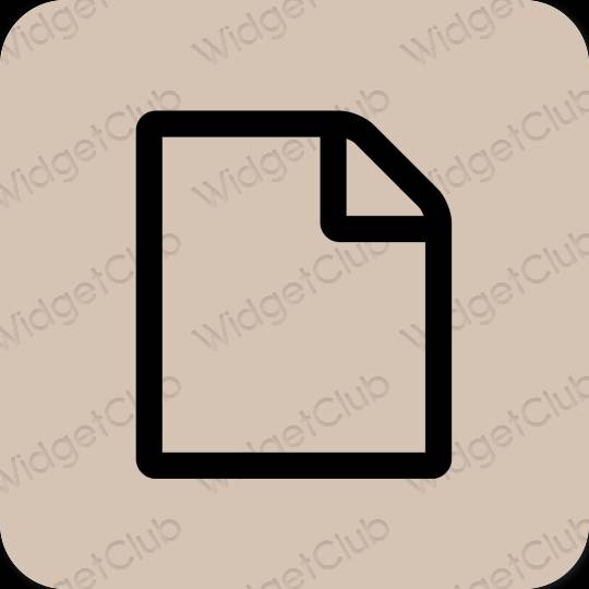 Æstetisk beige Files app ikoner