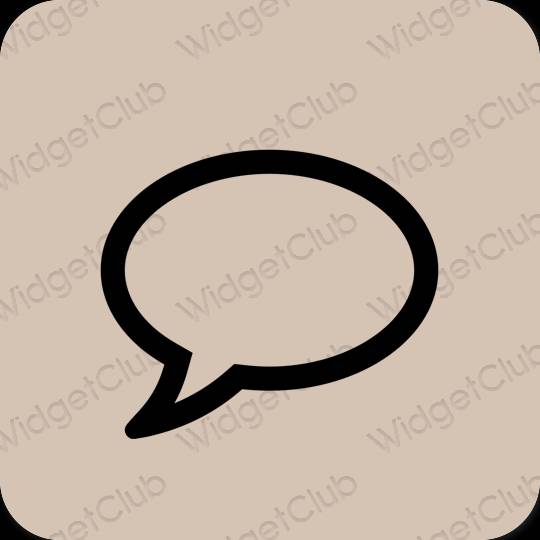Estético bege Messages ícones de aplicativos