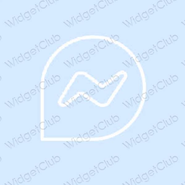 Estetik biru pastel Messenger ikon aplikasi