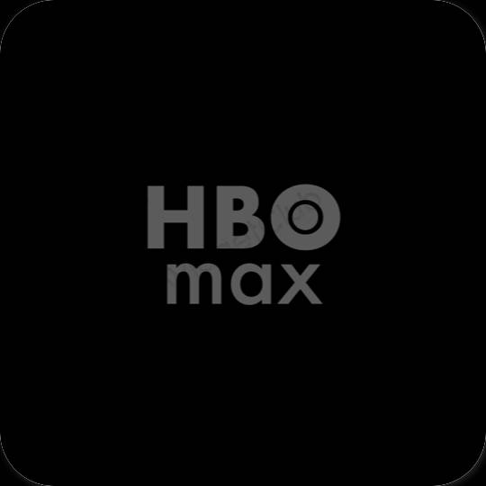 Естетичний чорний HBO MAX значки програм