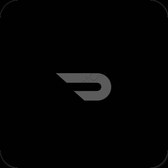 Естетски црн Doordash иконе апликација