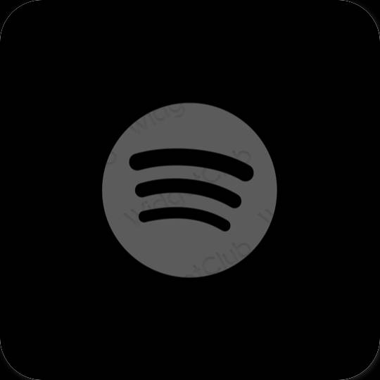 Естетичен черен Spotify икони на приложения