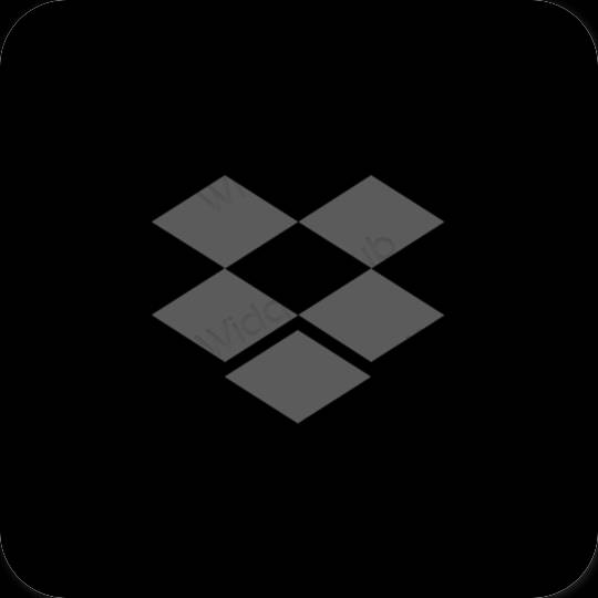 Estetsko Črna Dropbox ikone aplikacij