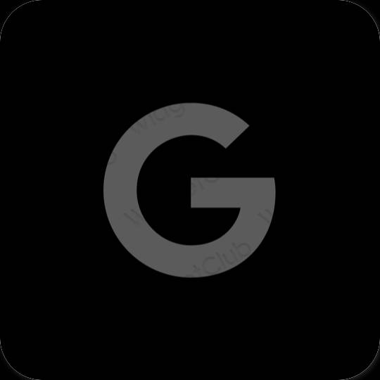 эстетический черный Google значки приложений