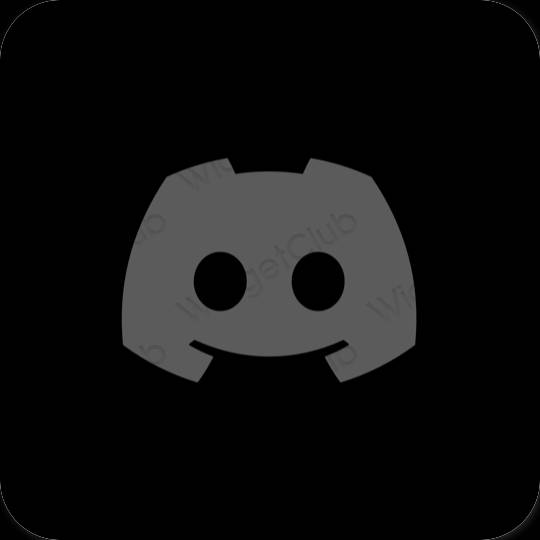 Estetický Černá discord ikony aplikací