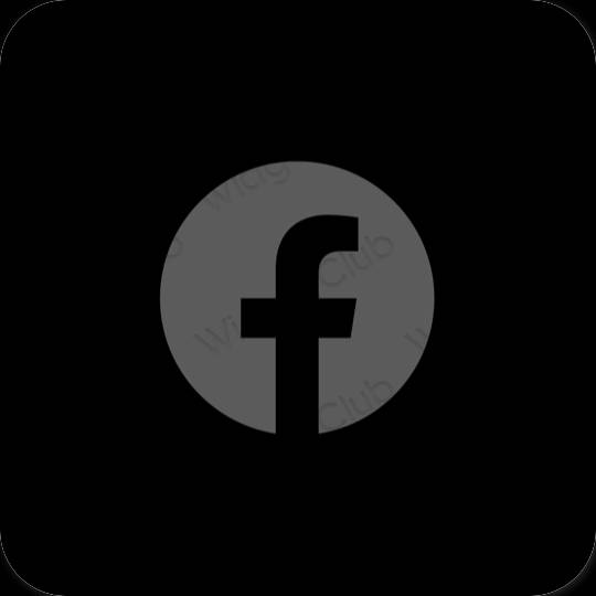 Ästhetisch Schwarz Facebook App-Symbole