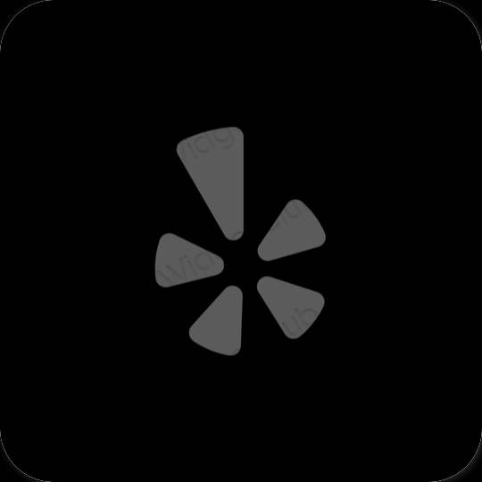 Estético negro Yelp iconos de aplicaciones