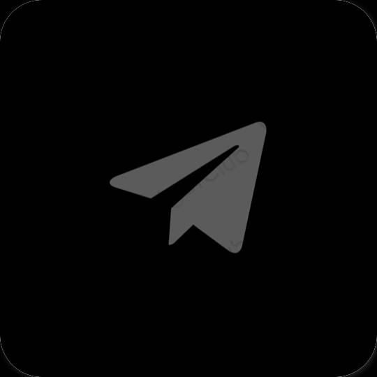 Estetik siyah Telegram uygulama simgeleri