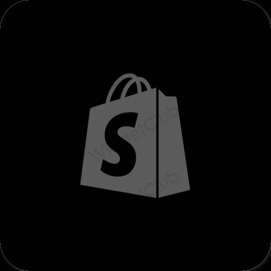Esthétique noir Shopify icônes d'application
