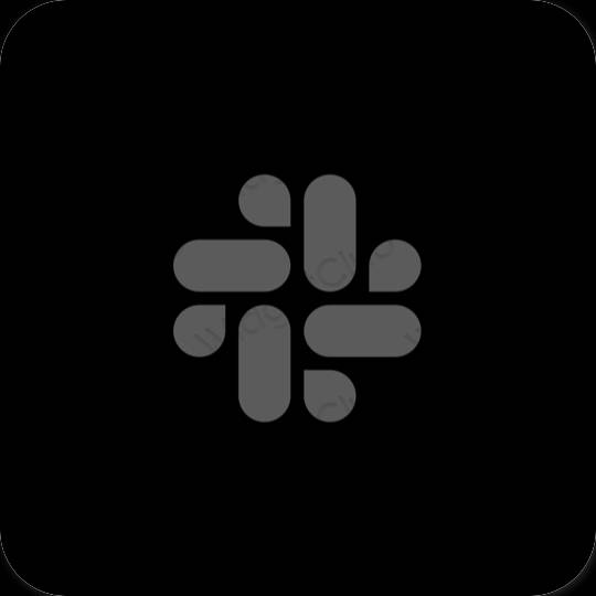 Estetik siyah Slack uygulama simgeleri