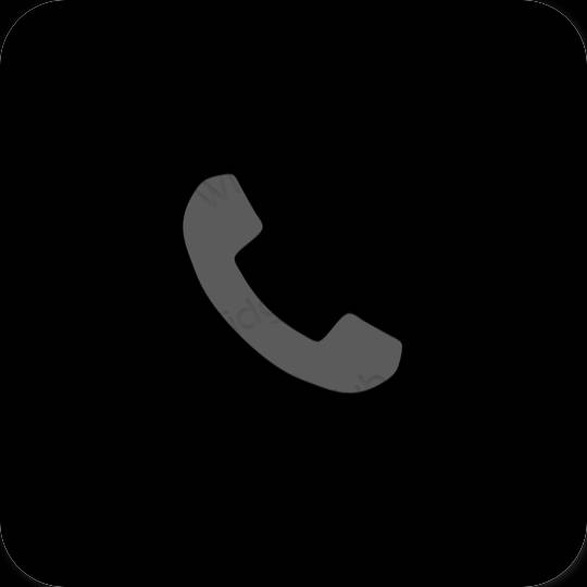 Estético negro Phone iconos de aplicaciones