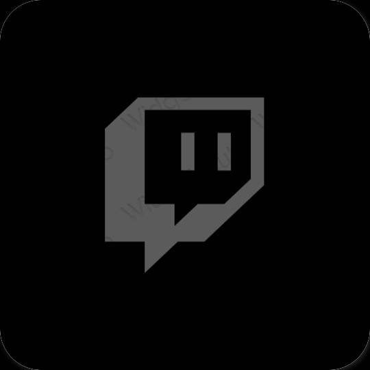 Estetik hitam Twitch ikon aplikasi