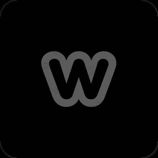 Estetsko Črna Weebly ikone aplikacij