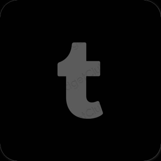 Aesthetic black Tumblr app icons