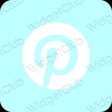 Естетски пастелно плава Pinterest иконе апликација