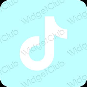 Ästhetisch pastellblau TikTok App-Symbole