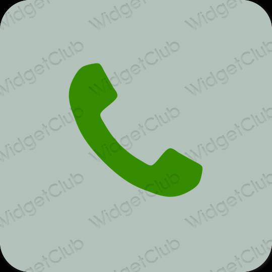 جمالي لون أخضر Phone أيقونات التطبيق