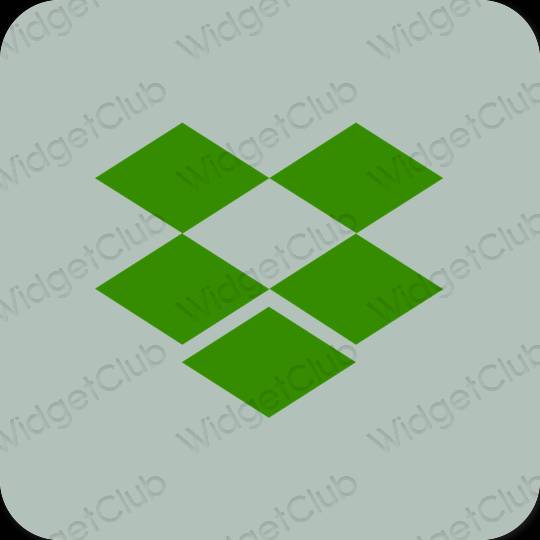 Estetsko zelena Dropbox ikone aplikacij