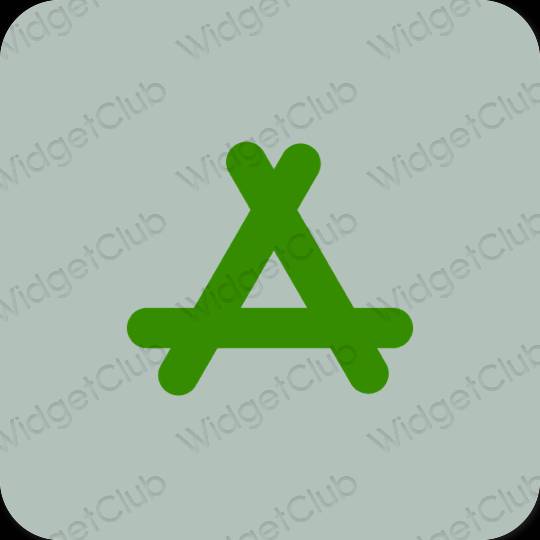 Estetik hijau AppStore ikon aplikasi