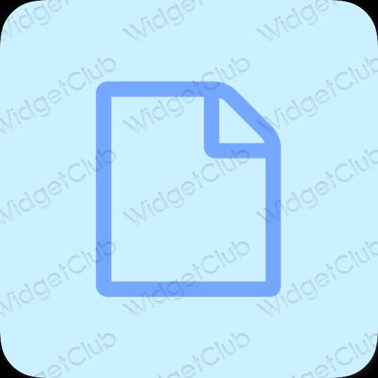Aesthetic pastel blue Notes app icons