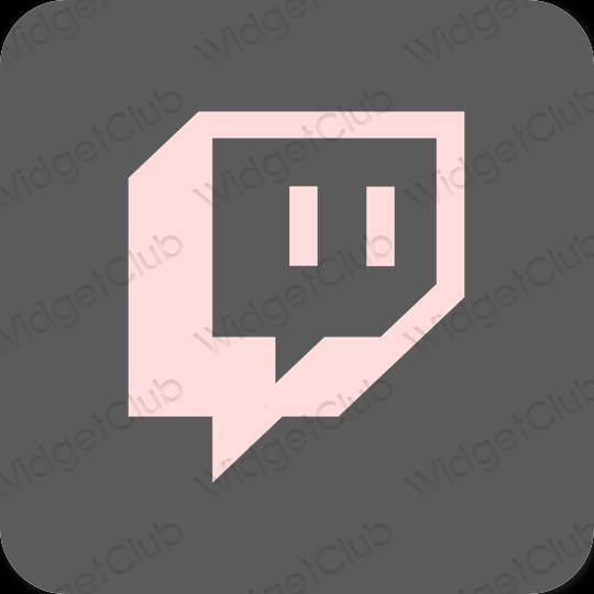 Estetis Abu-abu Twitch ikon aplikasi