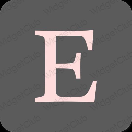 Estético cinzento Etsy ícones de aplicativos