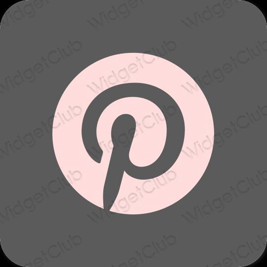 Естетичний сірий Pinterest значки програм