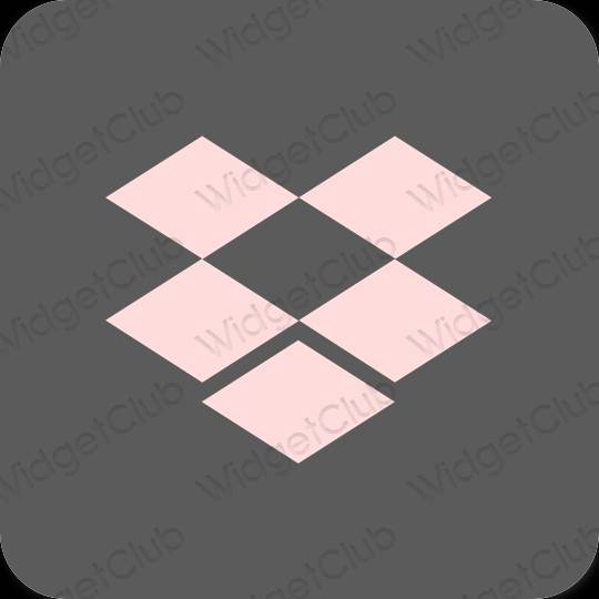 Estetisk grå Dropbox app ikoner