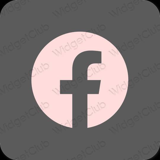 Estetický šedá Facebook ikony aplikací