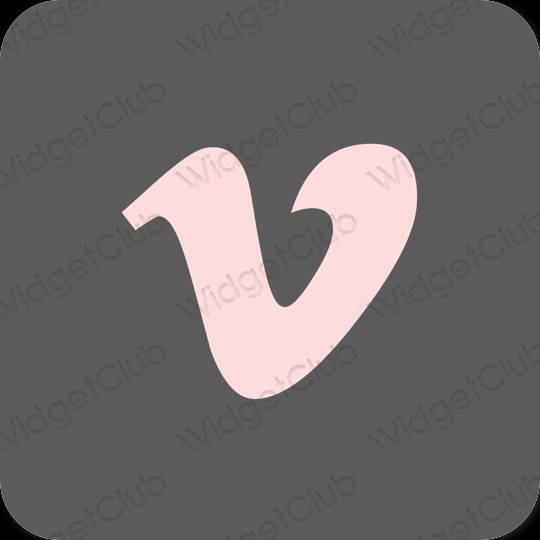 Ästhetisch grau Vimeo App-Symbole