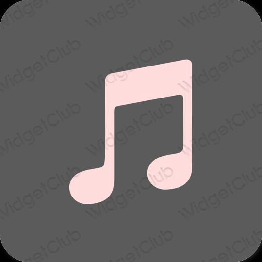 Estetik gri Apple Music uygulama simgeleri