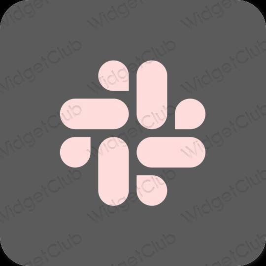 Естетски сива Slack иконе апликација