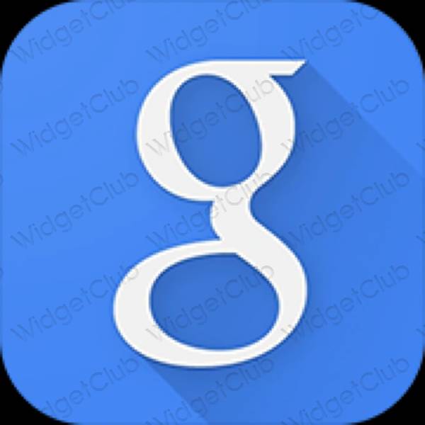 Ესთეტიური ლურჯი Google აპლიკაციის ხატები