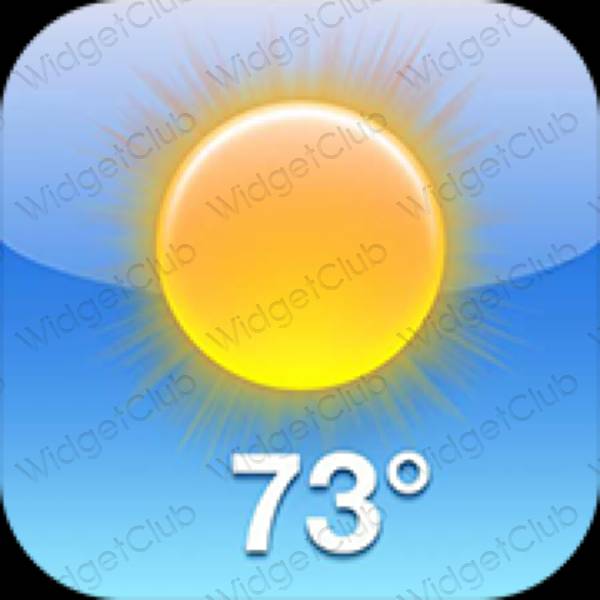 Aesthetic blue Weather app icons