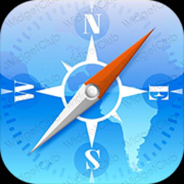 Aesthetic blue Safari app icons