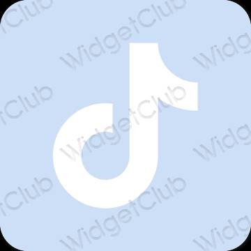 אֶסתֵטִי כחול פסטל TikTok סמלי אפליקציה