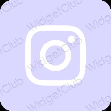 جمالي الأزرق الباستيل Instagram أيقونات التطبيق