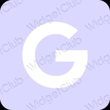 زیبایی شناسی آبی پاستلی Google آیکون های برنامه