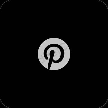 Estetisk svart Pinterest app ikoner